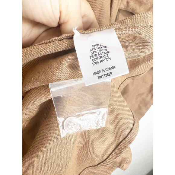 Revolve L’Academie The Jacqie Top Size Medium Tiramisu Brown Wrap Front - Picture 6 of 13